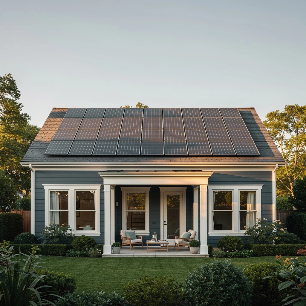Residential rooftop solar panels — view 1