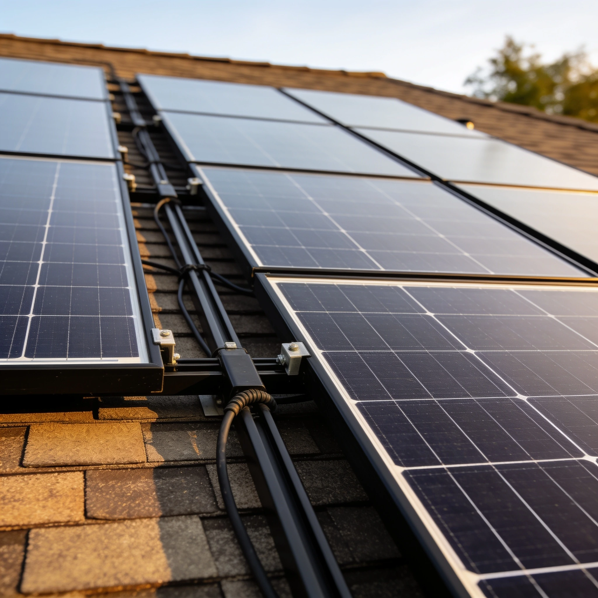 Residential solar panels and home-energy setting — view 2