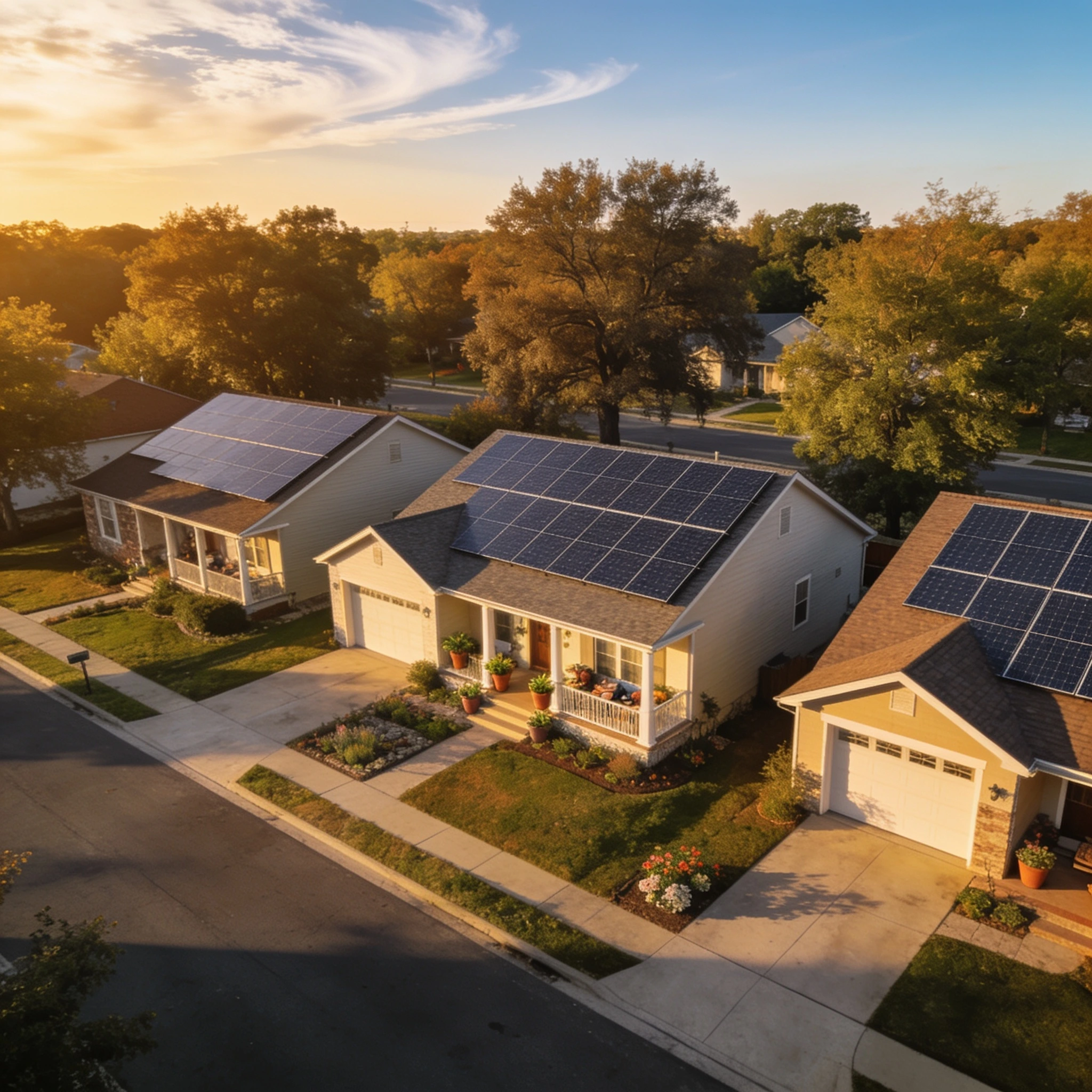 Solar panels on a home — view 1