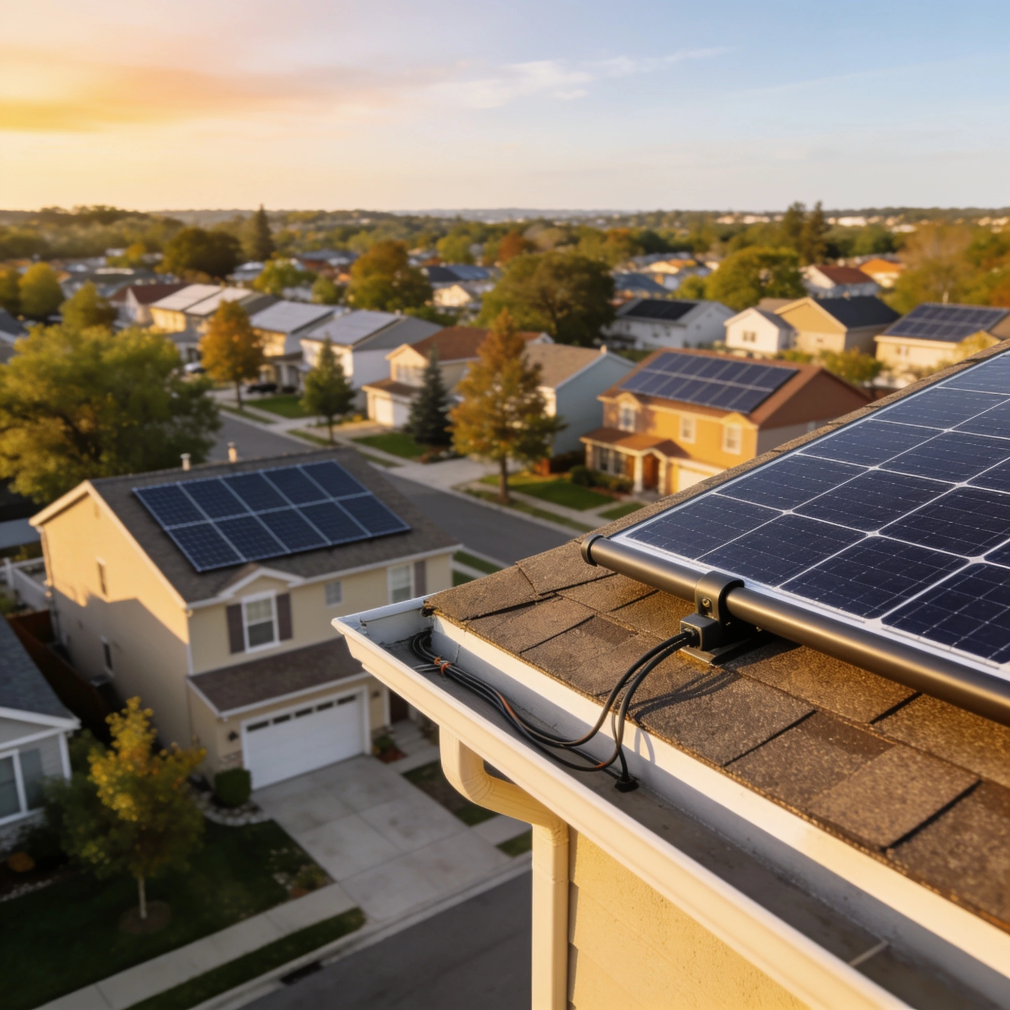 Solar panels on a home — view 2