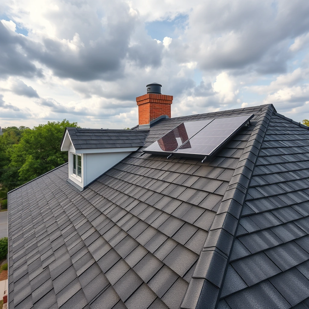 Sunlight falling across residential solar panels — view 3