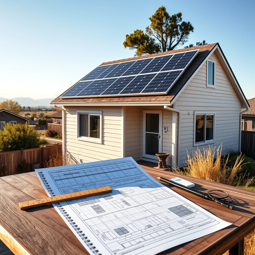 A home with rooftop solar panels in a regional residential setting