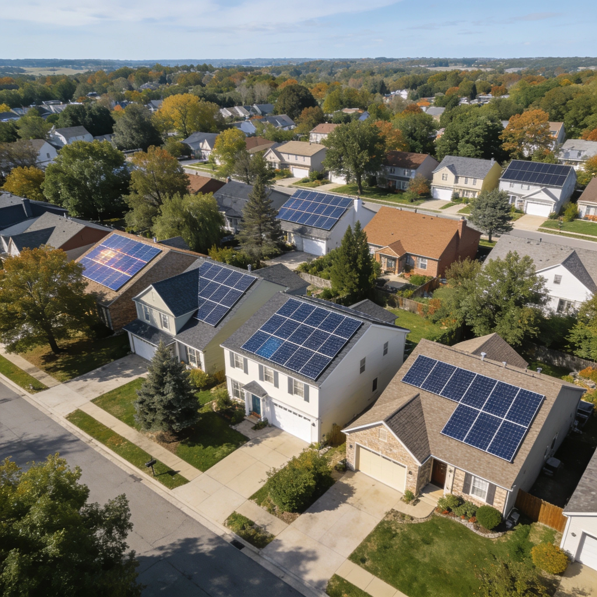 Illustrative residential solar photography and cover artwork — view 2